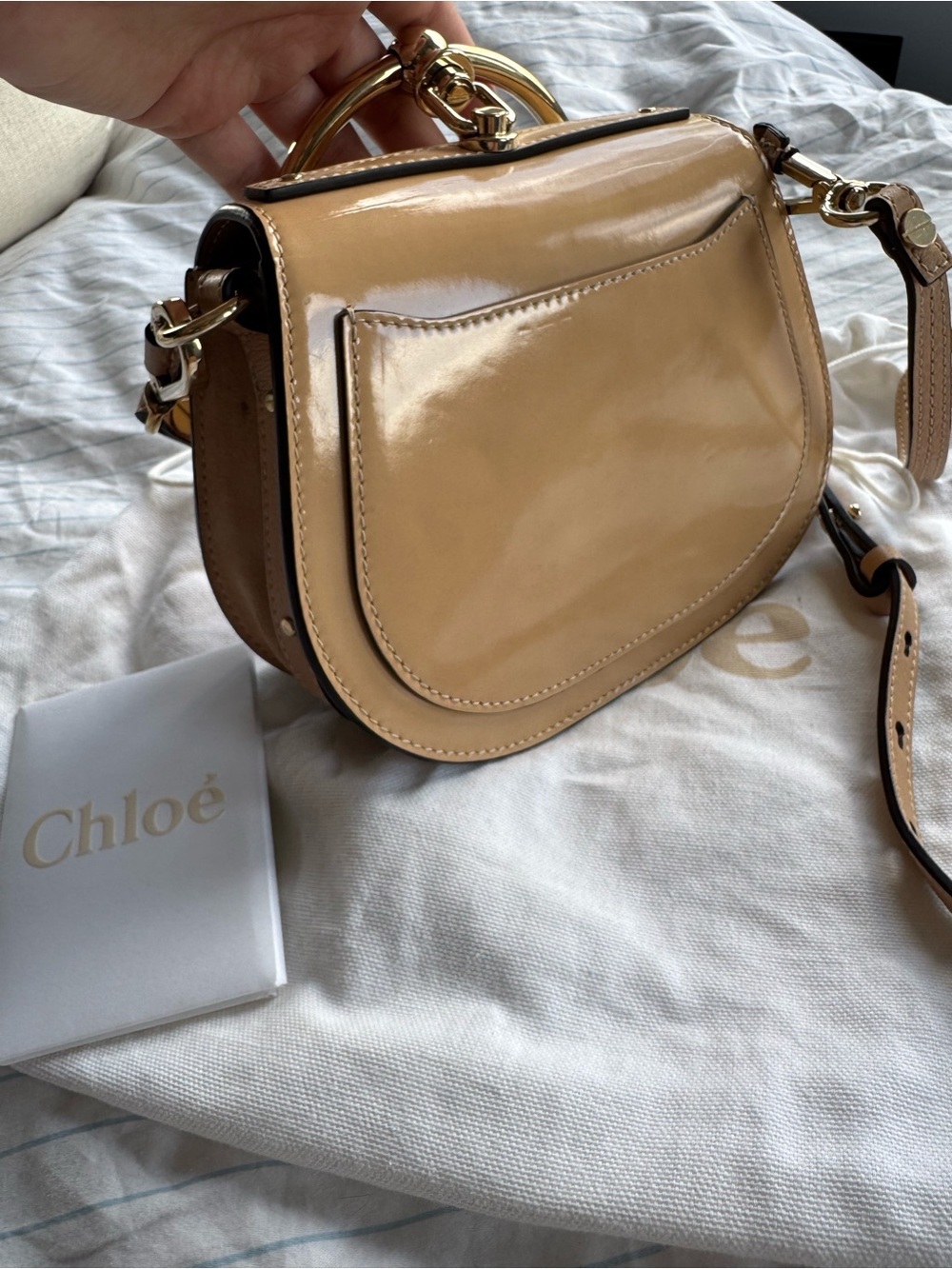 Chloé Nile small crossbody bag in a beige patent leather✨✨ - Picture 9 of 9
